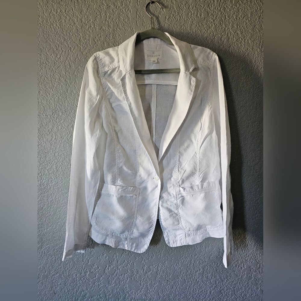 Caslon Single Button White Blazer Size L Made In India